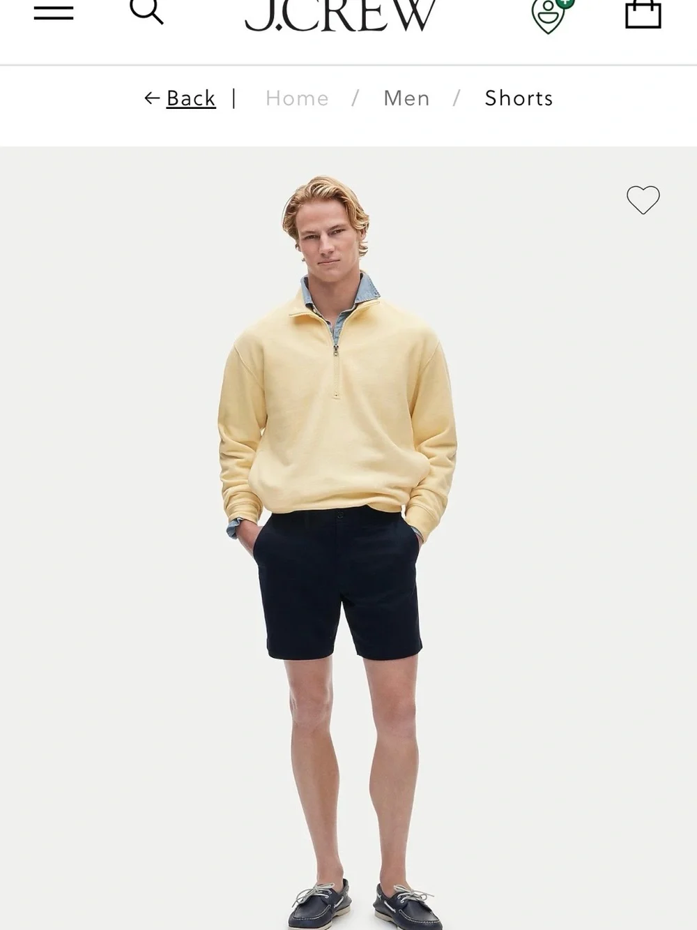 J. Crew Dark Navy Flat-Front Men’s Chino Shorts